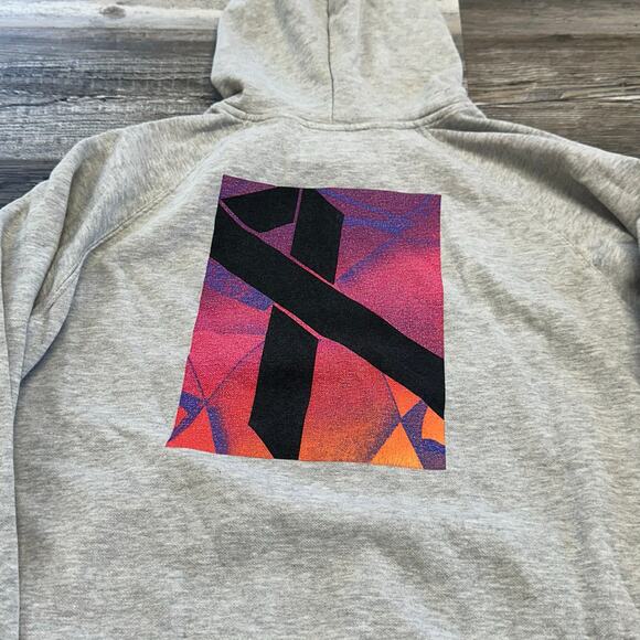 TNF The North Face Cancer Awareness Gray Pink Womens M‎ Fleece Pullover Hoodie - Picture 2 of 12